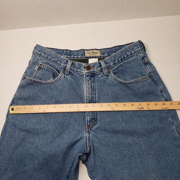 LL Bean Jeans Mens 34x29 Actual 30x28 Blue Relaxed Fit Fleece Lined Workwear - Picture 8 of 16